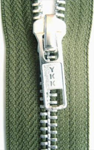 Z4772 25cm Green YKK Metal Teeth No.5 Open End Zip - Ribbonmoon