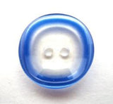 B11954 18mm Clear 2 Hole Button with a Royal Blue Tinted Rim - Ribbonmoon