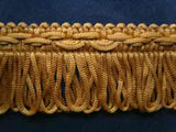 FT1150 35mm Deep Gold Looped Fringe on a Decorated Braid - Ribbonmoon