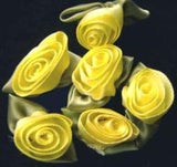 RB283 32mm Lemon Satin Ribbon Rose - Ribbonmoon