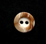 B10241 11mm Brown and White Marble Effect 2 Hole Button - Ribbonmoon