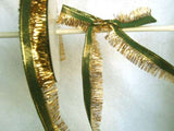 R5556 20mm Green and Gold Ribbon with a Metallic Tinsel Trim - Ribbonmoon
