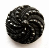 B8461 20mm Black Textured Shank Button - Ribbonmoon