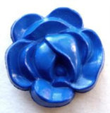 B7250 22mm Royal Blue Rose Design Shank Button - Ribbonmoon