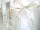 R5584 25mm White and Silver Shot Sheer Ribbon with a Gimp Stitch - Ribbonmoon