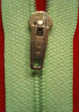 Z2077 YKK 18cm Bright Mint Nylon Pin Lock No.2 Closed End Zip - Ribbonmoon
