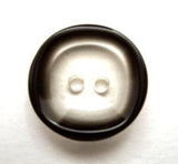 B11914 18mm Clear 2 Hole Button with a Black Tinted Rim - Ribbonmoon