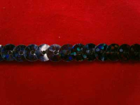 SQC12 6mm Hologram Black Strung Sequins - Ribbonmoon