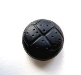 B12408 16mm Navy Leather Effect Football Shank Button - Ribbonmoon