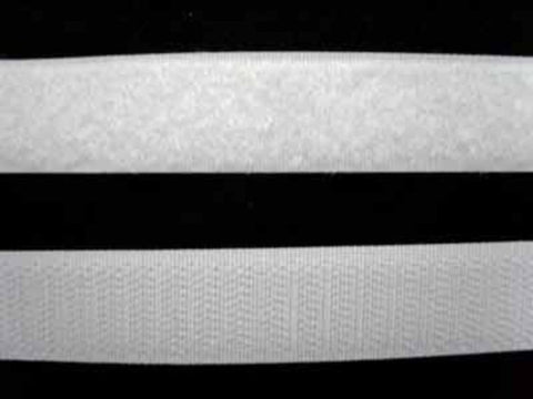 HL01 20mm White Sew On Hook and Loop Fastening Tape - Ribbonmoon