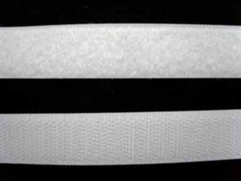 HL01 20mm White Sew On Hook and Loop Fastening Tape - Ribbonmoon
