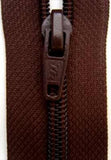 Z3724 71cm Dark Chocolate Brown Nylon No.5 Open End Zip - Ribbonmoon