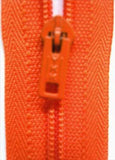 Z1922 YKK 20cm Pastel Orange Nylon No.3 Pin Lock Closed End Zip