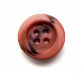 B10755 16mm Lobster Pink and Black Matt 4 Hole Button - Ribbonmoon