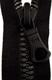 Z3922 18cm Black Closed End Zip,Plastic Chunky Teeth No.6 - Ribbonmoon