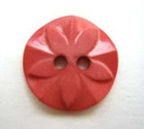 B5152 16mm Coral Glossy Flower Design 2 Hole Button - Ribbonmoon