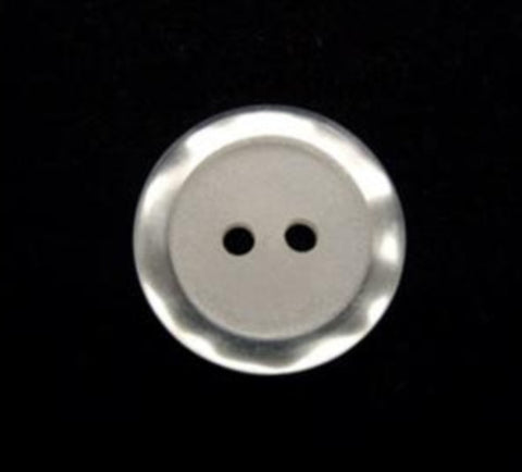 B11685 16mm White Iced Matt Centre 2 Hole Button - Ribbonmoon