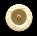 B6537 18mm Creams, Gold with a Stone Effect Textured Rim Shank Button - Ribbonmoon