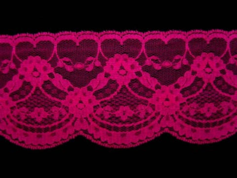 L407 72mm Fuchsia Pink Flat Lace - Ribbonmoon