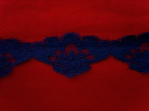 L168 5cm Dark Dusky Royal Blue Flat Lace - Ribbonmoon