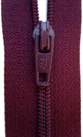 Z1792 41cm Deep Maroon Nylon No.3 Closed End Zip - Ribbonmoon