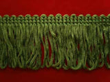 FT687 37mm Leaf Green Dense Looped Dress Fringe - Ribbonmoon