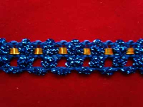 FT956 12mm Royal Blue and Gold Metallic Braid Trim