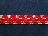 FT1083 11mm Red and White Soft Braid Trimming - Ribbonmoon