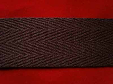 WTAPE30 25mm Brown Herringbone Twill Tape 100% Cotton Webbing - Ribbonmoon