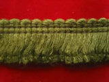 FT1442 24mm Deep Cypress Green Cut Ruched Fringing - Ribbonmoon