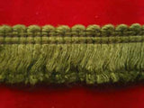 FT1442 24mm Deep Cypress Green Cut Ruched Fringing - Ribbonmoon