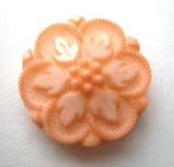 B15448 19mm Peach Textured Flower Design Shank Button - Ribbonmoon