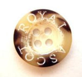 B6711 18mm Aaran Bone Sheen 4 Hole Button, Engraved Lettered Rim - Ribbonmoon