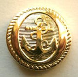 B8154 21mm Gold Gilded Poly Shank Button, Anchor Design - Ribbonmoon
