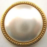 B15176 23mm Pearl and Gilded Gold Poly Rim Shank Button - Ribbonmoon