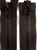 Z2790 43cm Black YKK Double Ended Zip, Chunky Moulded Teeth No.6 - Ribbonmoon