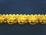 FT314 15mm Deep Yellow and Dark Metallic Gold Braid Trimming - Ribbonmoon
