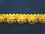 FT314 15mm Deep Yellow and Dark Metallic Gold Braid Trimming - Ribbonmoon