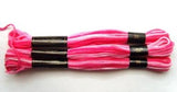 S032 8 Metre Skein Varigated Pink Cotton Embroidery Thread, 6 Strand Colourfast - Ribbonmoon