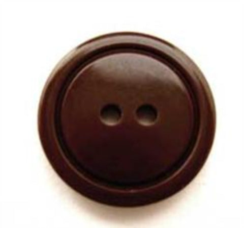 B13601 19mm  Chocolate Brown Gloss 2 Hole Button