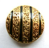 B8704 20mm Black and Gold Plated Metal Textured Shank Button - Ribbonmoon
