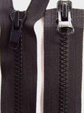 Z2492 62cm Black Double Ended Zip, Chunky Moulded Teeth No.9 - Ribbonmoon
