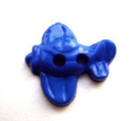 B13181 17mm Royal Blue Aeroplane Shaped Novelty 2 Hole Button - Ribbonmoon