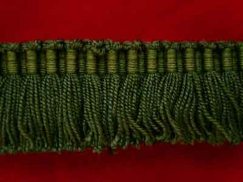 FT2026 26mm English Forest and Leaf Greens Cut Ruched Fringing - Ribbonmoon