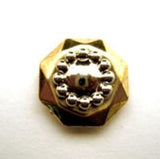 B14995 17mm Gold and Silver Gilded Poly Shank Button - Ribbonmoon