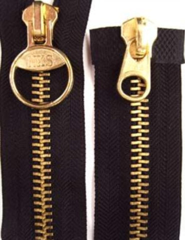 Z2746 61cm Black Double Ended Zip, Brass Teeth No.10