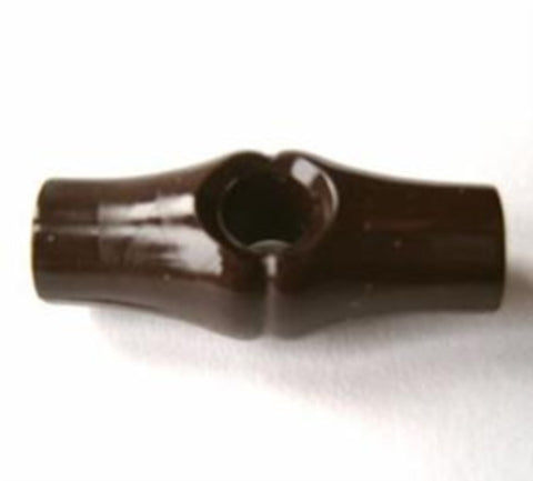B17558 25mm Dark Brown Gloss Toggle Button with a Centre Hole - Ribbonmoon