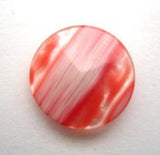 B16417 18mm Frosted Salsa Red Semi Pearlised Shank Button - Ribbonmoon