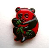 B14151 17mm Red Panda Shaped Novelty Shank Button