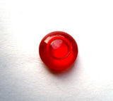 B12423 11m Pearlised Red Domed Polyester Shank Button - Ribbonmoon